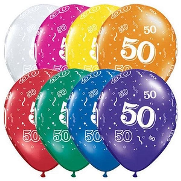 Balão Qualatex 11" - Redondo Sortido Joia - 50 - 50 Un