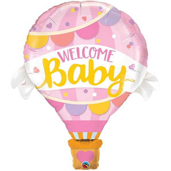 Balão Qualatex 42" - Shape - Welcome Baby-Balão Qualatex Rosa - 1 Un