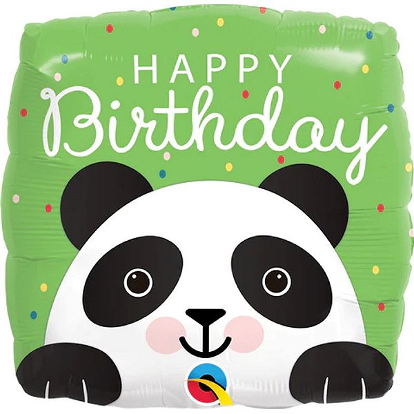 Balão Qualatex 18" - Shape - Happy Birthday-Panda - 1 Un