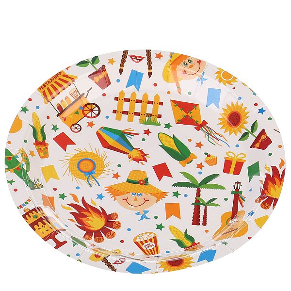 Prato de Papel 18cm Festa Junina - 10 Un