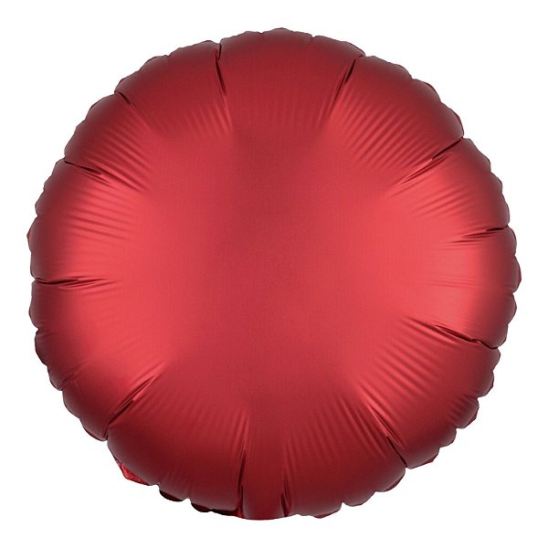 Balão Cromado Redondo com Canudo Vermelho 18" - Silver Plastic - 1 Unidade