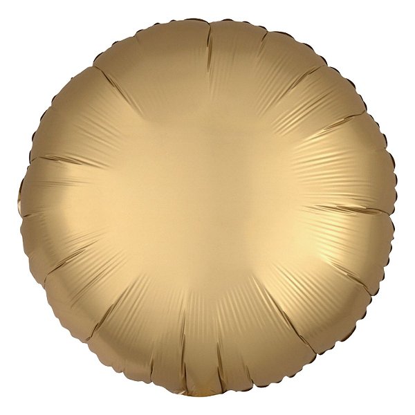 Balão Cromado Redondo com Canudo Dourado 18" - Silver Plastic - 1 Unidade