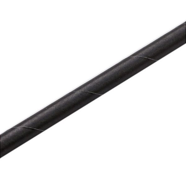 Canudo de Papel Liso 19,5cm Preto - 12 Un