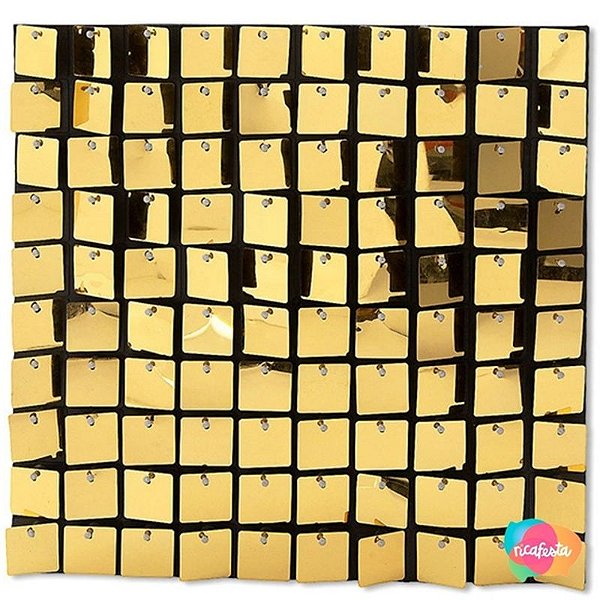 Painel Metalizado Quadrado Mágico Shimmer Wall 30x30cm Dourado Fosca - 1 Un