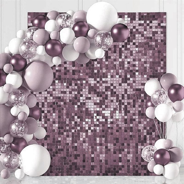 Painel Metalizado Quadrado Mágico Shimmer Wall 30x30cm Rosê Fosca - 1 Un