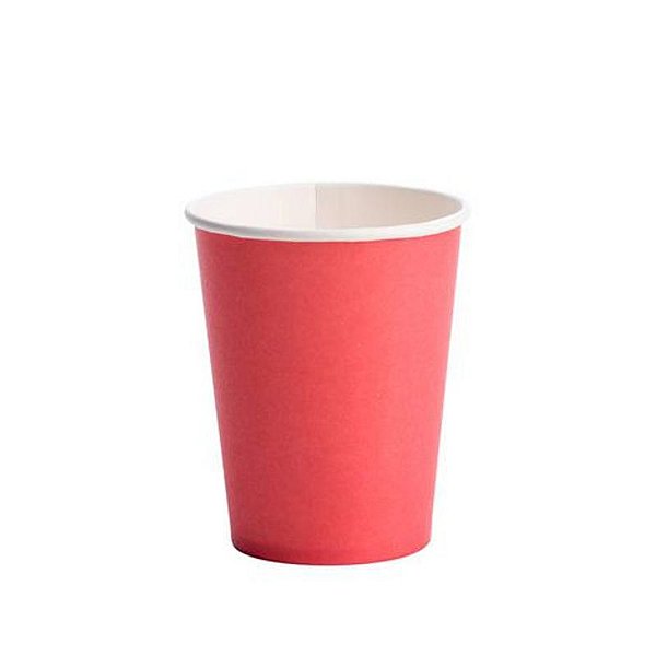 Copo de Papel 270ml Liso Vermelho - 10 Un