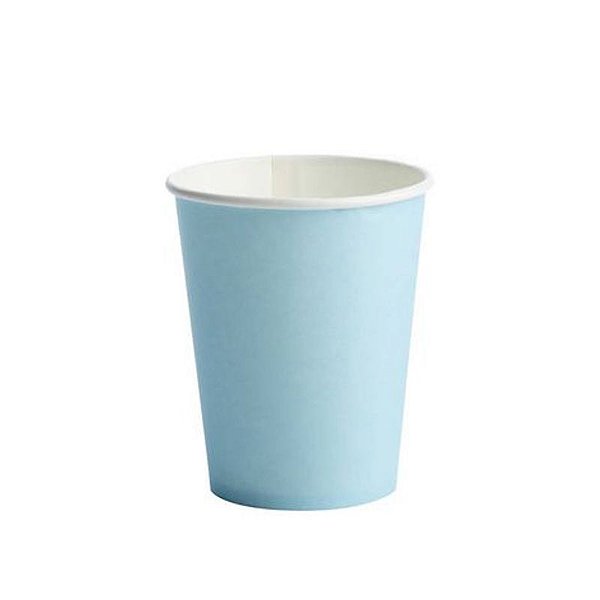 Copo de Papel 270ml Liso Azul Bebê - 10 Un