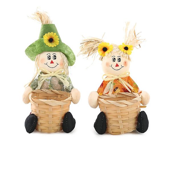 Espantalho Decorativo Afrânio e Juju - 2 Un