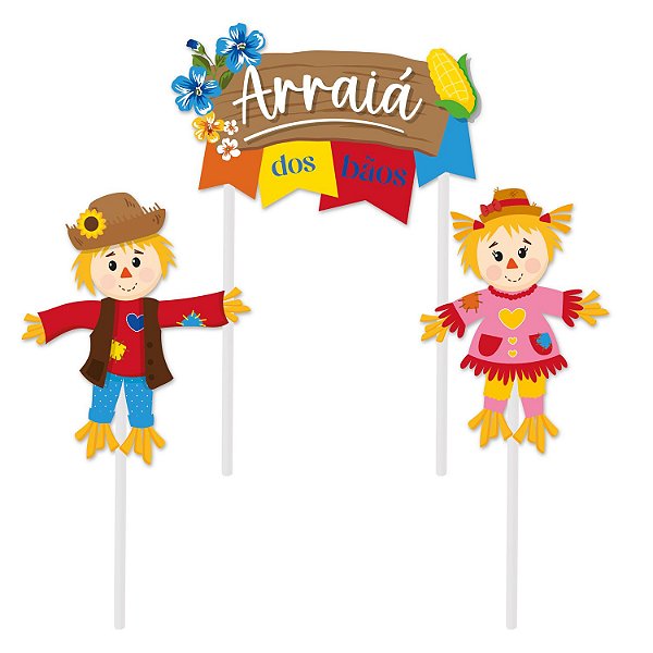 Topo de Bolo Festa Junina Arraiá - 1 Un