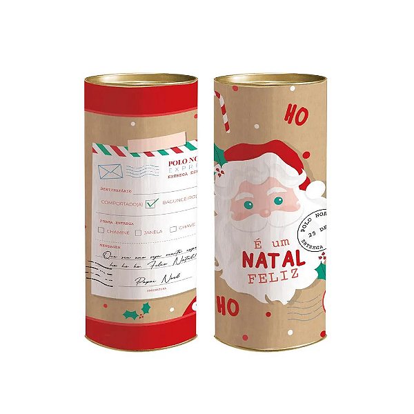 Lata Para Presente Rígida Polo Norte Composê P 9x20cm - 6 Un