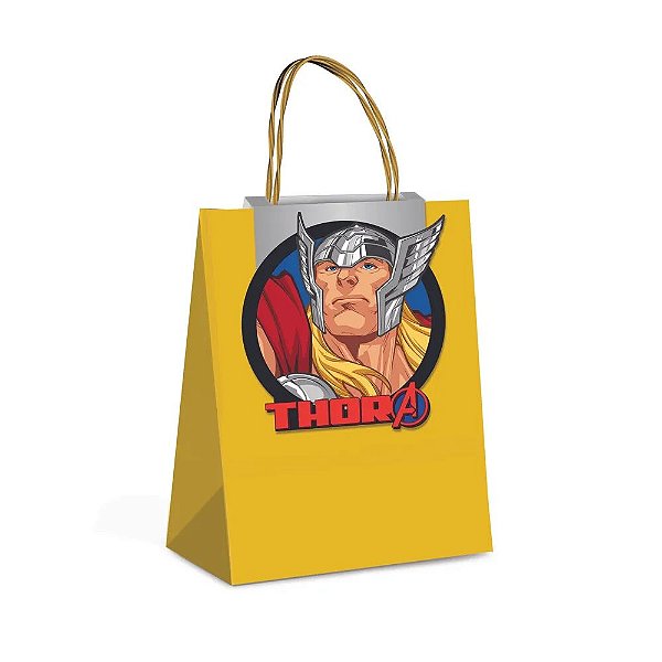 Sacola de Papel com Fechamento Thor P 21,5x15x8cm - 10 Un