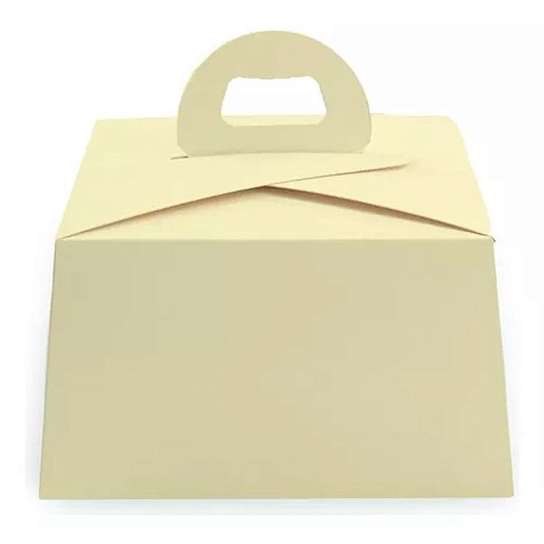Caixa Para Bolo M 26x26x12cm Liso Amarelo - 6 Un
