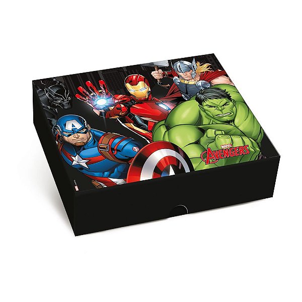 Caixa Retangular Tampa Fundo New Marvel Hq M 25x20x5cm - 10 Un