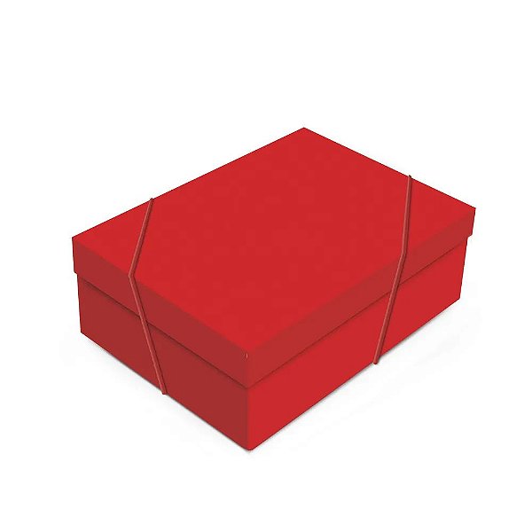 Caixa Retangular com Tampa Charming Red M 35x25x11cm - 10 Un