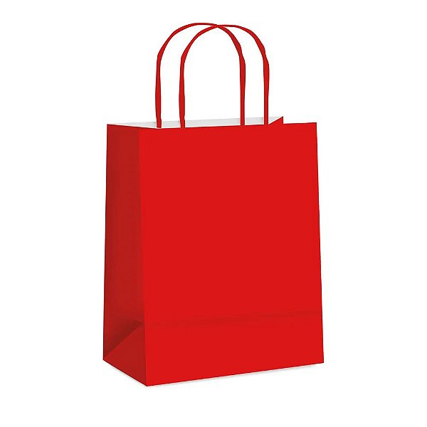 Sacola de Papel Vermelha G 32x26,5x13cm - 50 Un