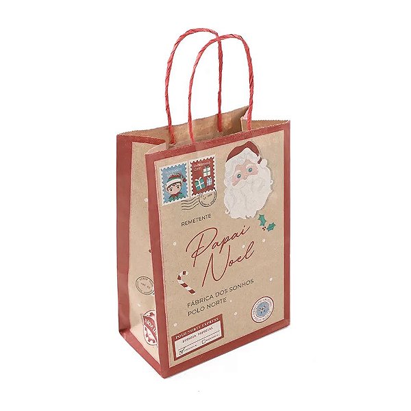 Sacola de Papel Polo Norte M 26x19,5x9,5cm - 10 Un