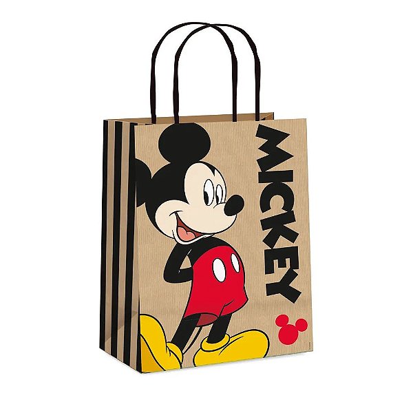 Sacola de Papel Mickey Kraft Colors P 21,5x15x8cm - 10 Un