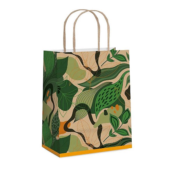 Sacola de Papel Forest M 26x19,5x9,5cm - 10 Un