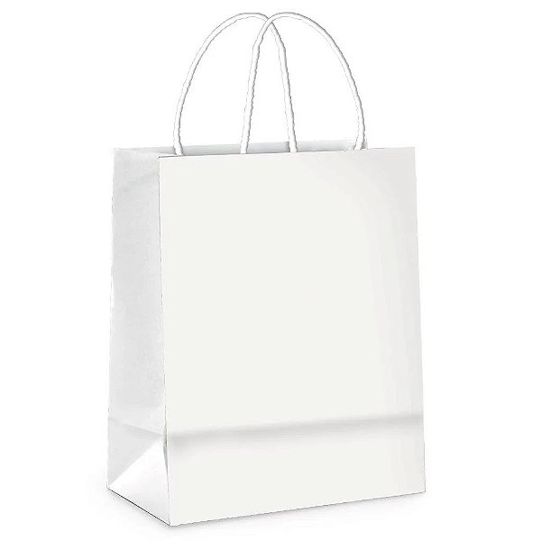 Sacola de Papel Branco Garrafa 35x13x8cm - 50 Un