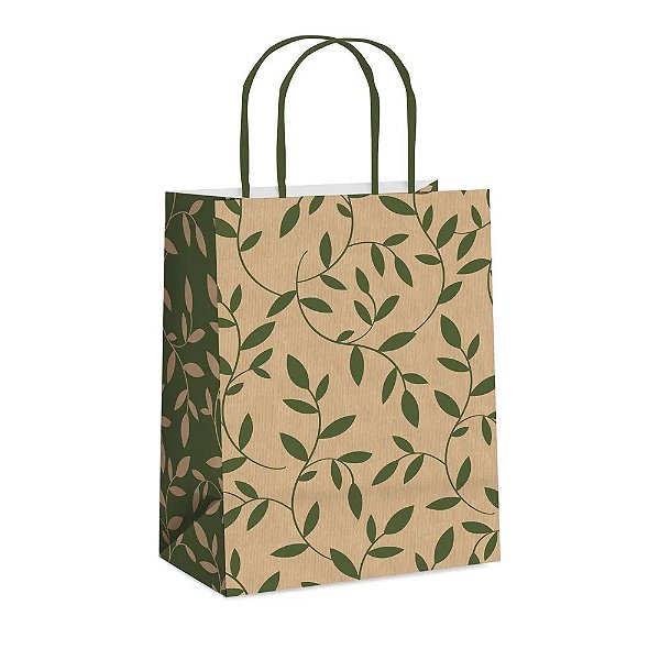 Sacola de Papel Terrazzo Verde G 32x26,5x13cm - 10 Un