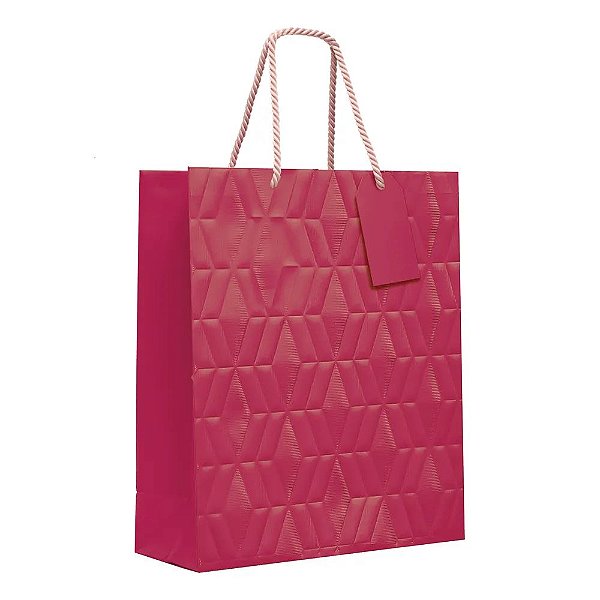 Sacola Premium com Relevo Marsala P 23x19x10cm - 10 Un