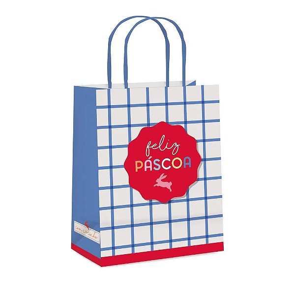 Sacola de Papel Feelings Azul G 32x26,5x13cm - 10 Un
