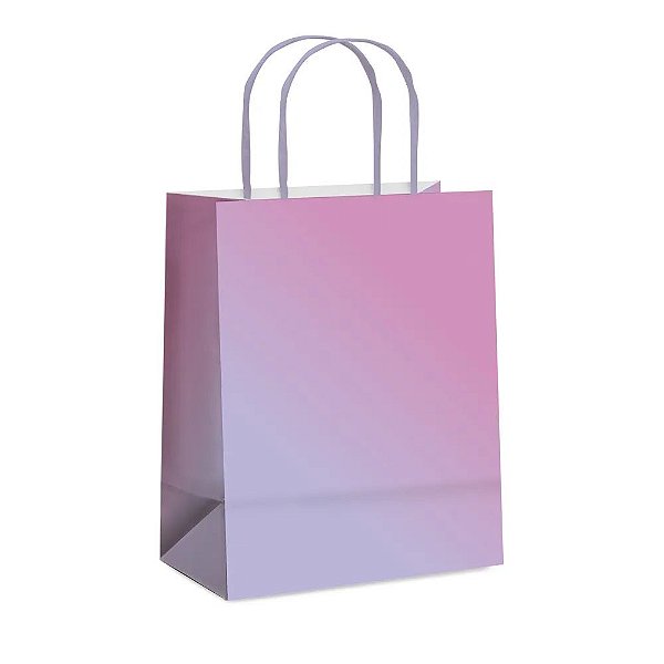 Sacola de Papel Degradê Lilás G 32x26,5x13cm - 10 Un