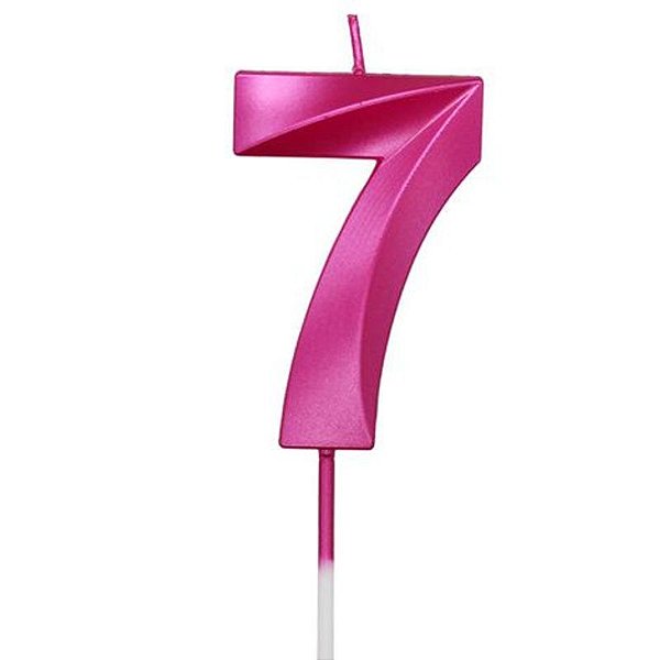 Vela Design Rosa Número 7 - 1 Un