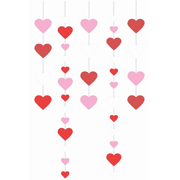 Kit Cortina Corações Love - 5 Un
