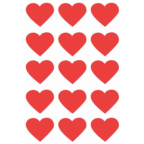 Aplique Artesanal Corações Vermelhos P - 15 Un
