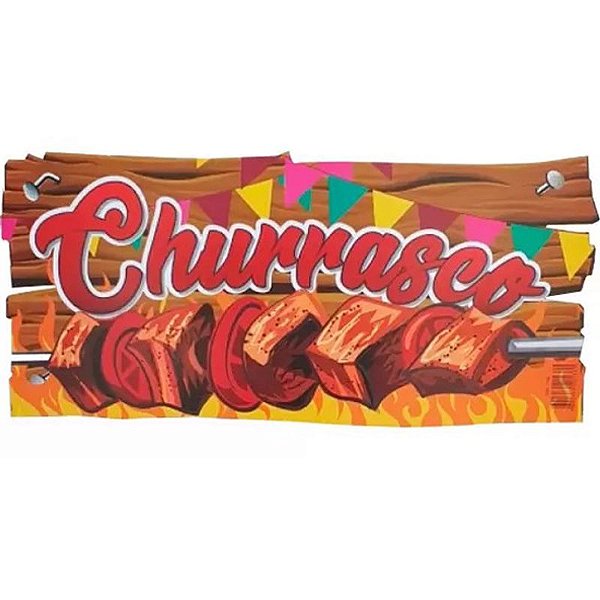 Placa Junina Churrasco - 1 Un