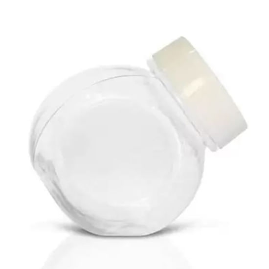 Baleiro de Plástico 50ml com Tampa Branca - 10 Un