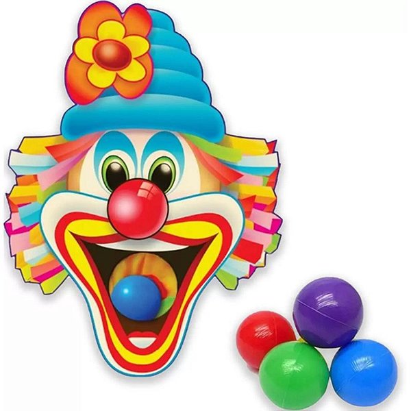 Jogo Para Festa Junina Boca de Palhaço 65cm Com 05 Bolinhas