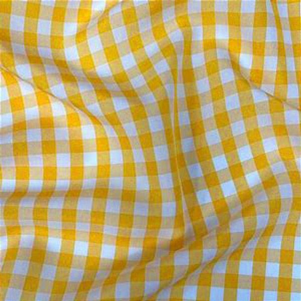 Toalha de Mesa Xadrez Retangular 6 Lugares 1,20x2,00m Amarelo - 1 Un