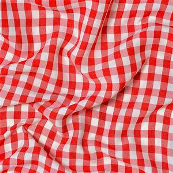 Toalha de Mesa Xadrez Retangular 6 Lugares 1,20x2,00m Vermelho - 1 Un
