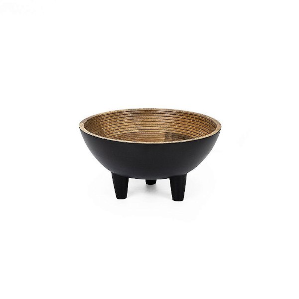 Bowl Raso com Pé Madeira New Era P 25x25x13cm - 1 Un
