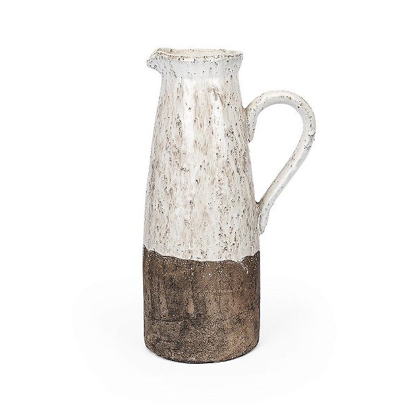 Garrafa Cerâmica Com Alça Bicolor Egeo M 16x16x40cm - 1 Un