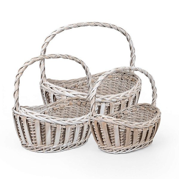 Cesta Oval Piquenique - Kit com 3 Un