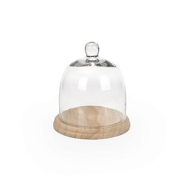 Cúpula com Base Madeira Silésia M 23x23x25cm - 1 Un