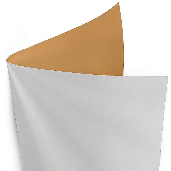 Folha Poli Quadrado Metalizado Branco/Ouro 68x68cm - 25 Un