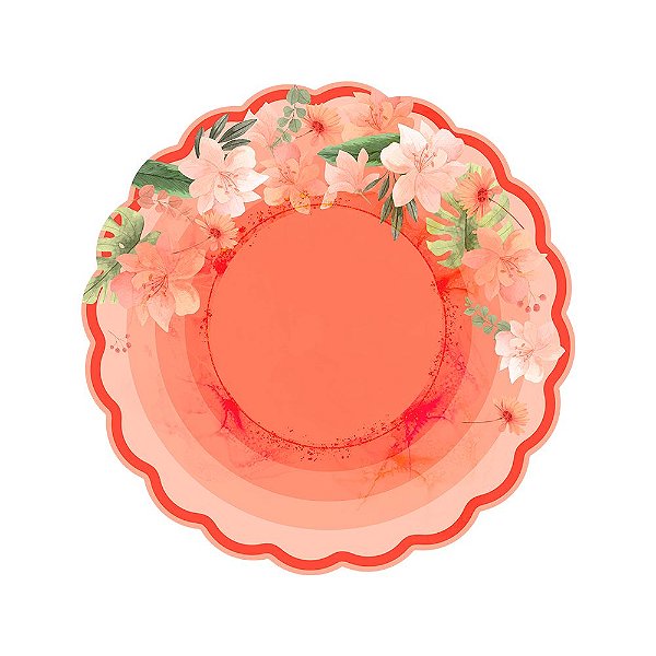 Folha Poli Redondo Apricot 48cm - 50 Un