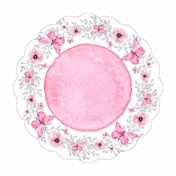 Folha Poli Redondo Panapaná Rosa 48cm - 50 Un