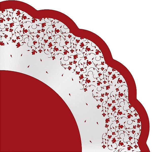 Folha Poli Redondo Versalhes Vermelho 48cm - 50 Un