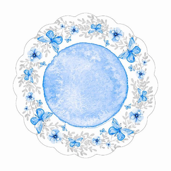 Folha Poli Redondo Panapaná Azul 68cm - 50 Un