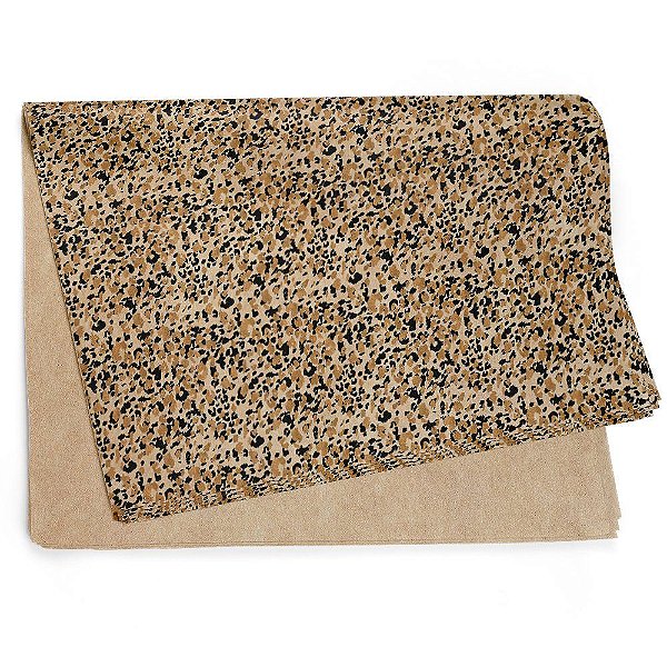 Papel Kraft Estampado Onça Dourada 59x80cm - 50 Un