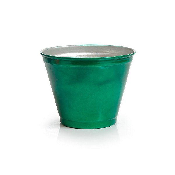 Vaso Alumínio Para Crisântemo G 13,5x17x17cm Verde Metalizado - 1 Un