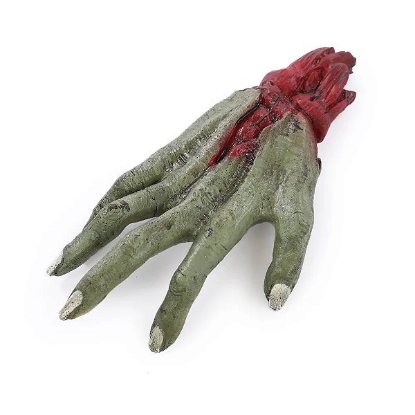 Membros Mão Zumbi Verde Halloween - 1 Un