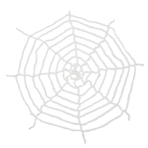 Teia de Aranha Branca Grande Halloween 1,80 Metros - 1 Un