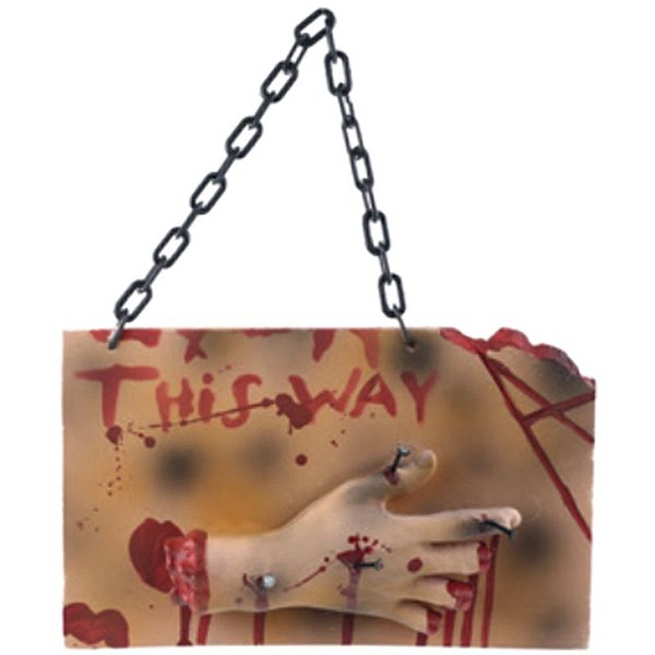 Placa Para Porta Mão Decepada Halloween - 1 Un