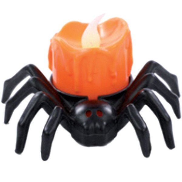Vela Eletrônica Mini Castiçal Aranha 8,5cm - 1 Un